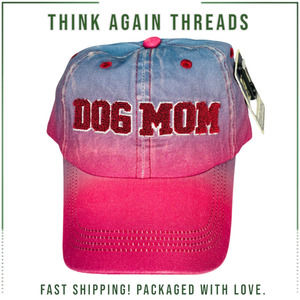 Women's Dog Mom Ombre Baseball Cap Hat 100% Cotton Adjustable